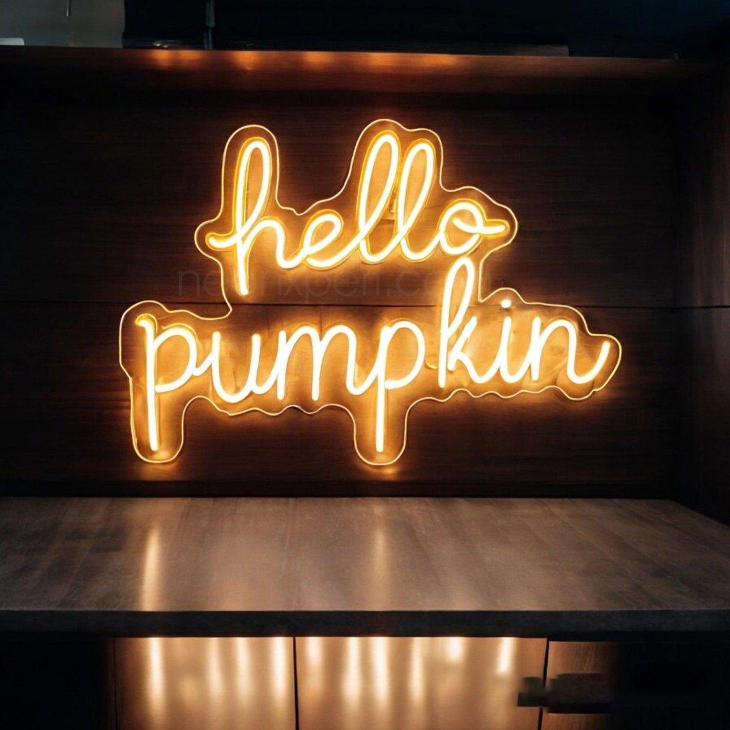 Hello Pumpkin Orange-Yellow Led Neon Sign For Halloween Indoor Decor | Shineneon