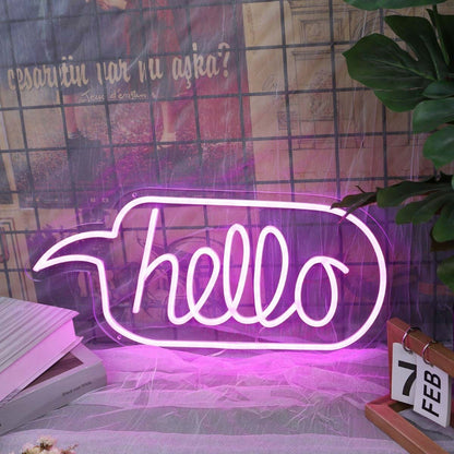 Hello Purple Custom Led Neon Sign - Shineneon