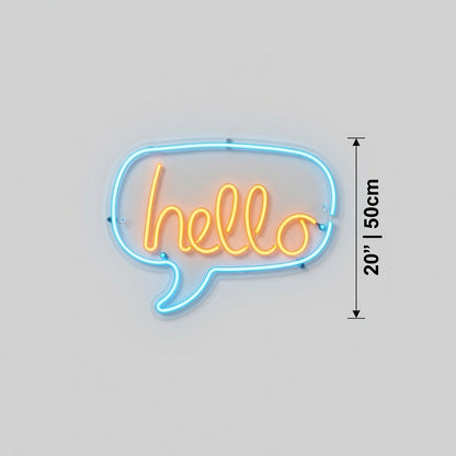 Hello Script Wall Decor LED Neon Sign - 04 Size Image