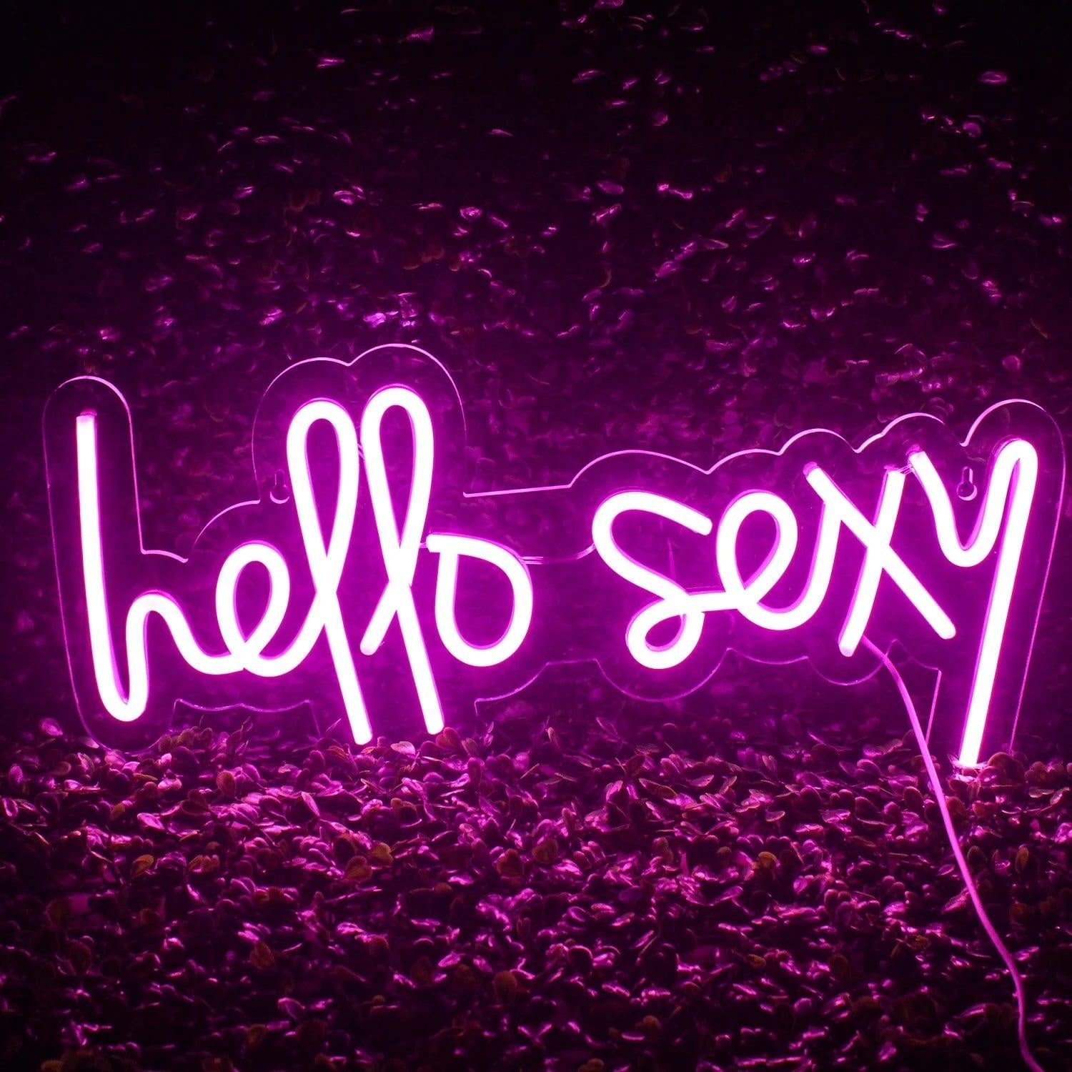 Hello Sexy Pink Curvy Led Neon Sign For Bedroom - Boutique Decor - Shineneon