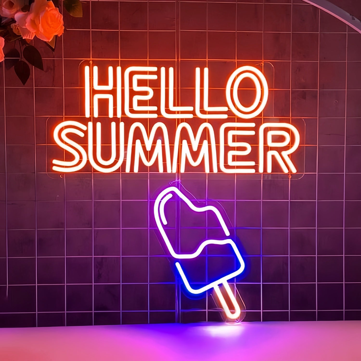 Hello Summer Popsicle Ice Cream Neon Sign | Shineneon