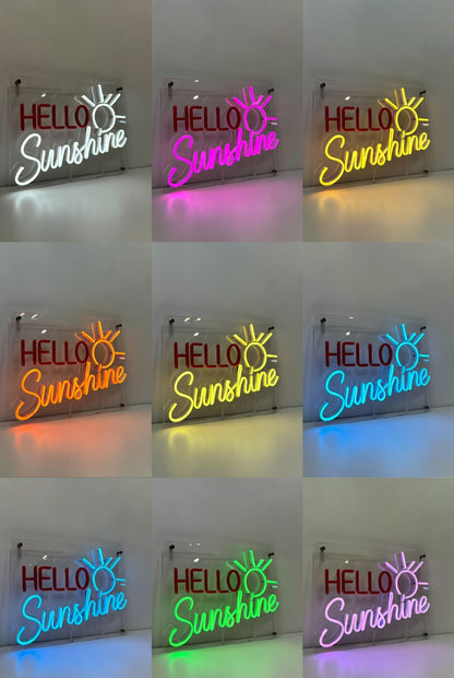 Hello Sunshine LED Neon Sign Wall Neon Sign - 05 Color Grid
