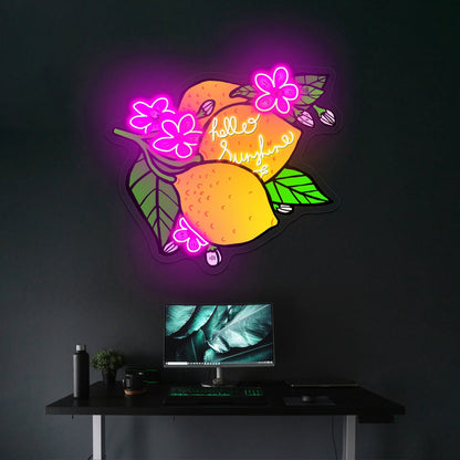 Hello Sunshine Lemon Neon Signs For Bar - Shineneon
