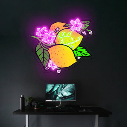 Hello Sunshine Lemon Neon Signs For Bar - Shineneon