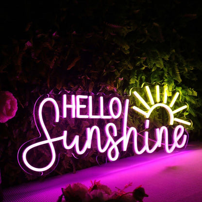 Hello Sunshine Pink Custom Led Neon Sign - Shineneon