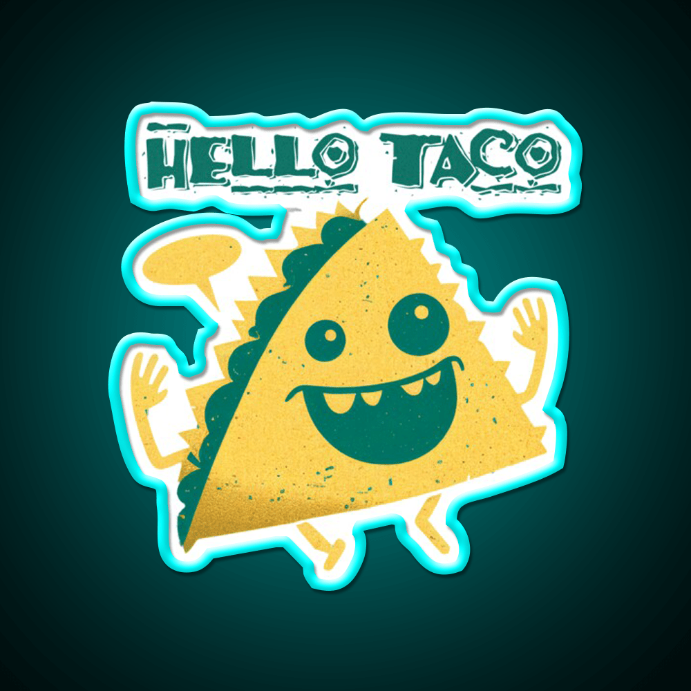 Hello Taco Classic T Taco Led Neon Sign Mexican Food Sign Rgb Color - Shineneon