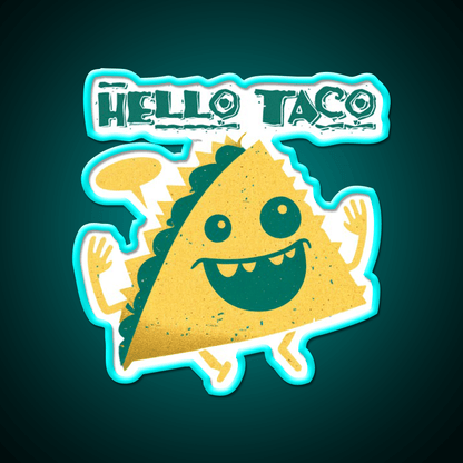 Hello Taco Classic T Taco Led Neon Sign Mexican Food Sign Rgb Color - Shineneon