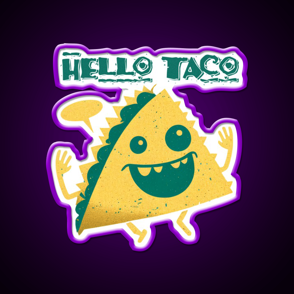 Hello Taco Classic T Taco Led Neon Sign Mexican Food Sign Rgb Color - Shineneon