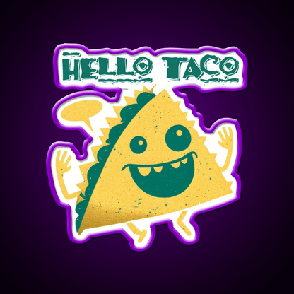 Hello Taco Classic T Taco Led Neon Sign Mexican Food Sign Rgb Color - Shineneon