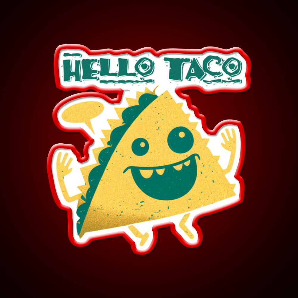 Hello Taco Classic T Taco Led Neon Sign Mexican Food Sign Rgb Color - Shineneon