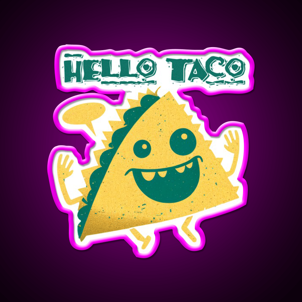 Hello Taco Classic T Taco Led Neon Sign Mexican Food Sign Rgb Color - Shineneon