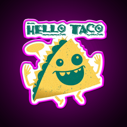 Hello Taco Classic T Taco Led Neon Sign Mexican Food Sign Rgb Color - Shineneon