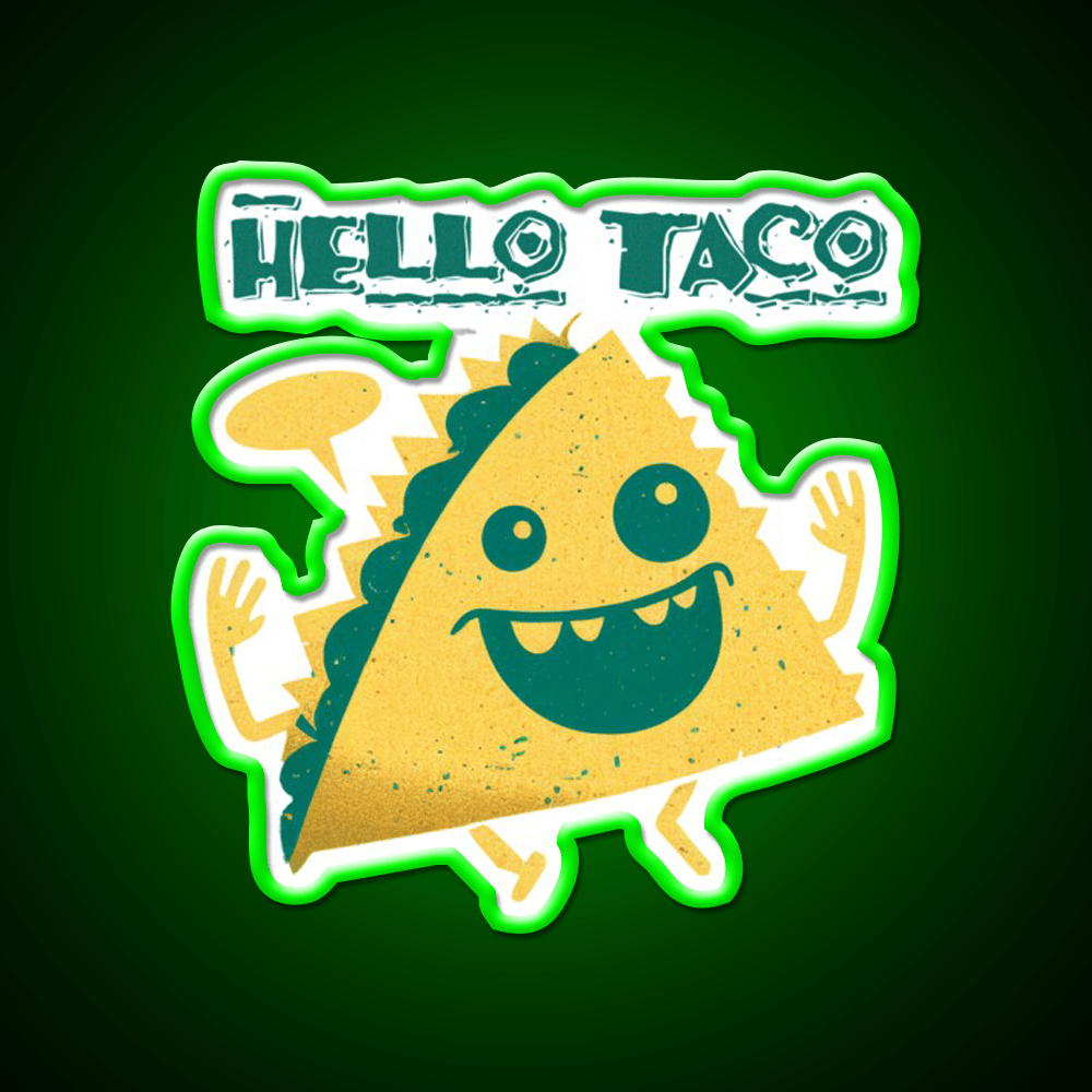Hello Taco Classic T Taco Led Neon Sign Mexican Food Sign Rgb Color - Shineneon