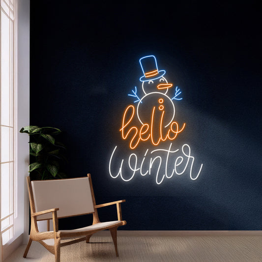 Hello Winter Neon Sign Winter Neon Light