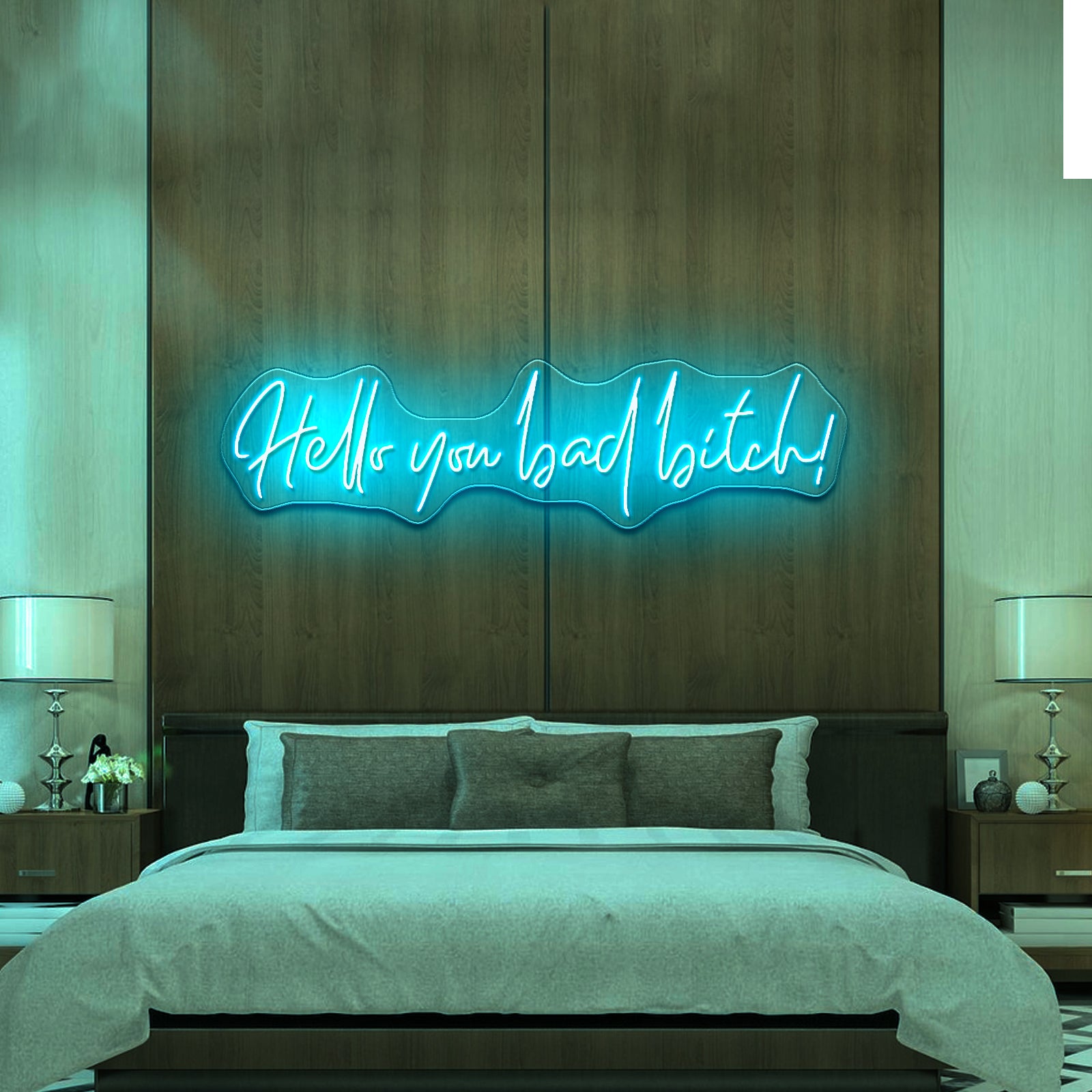 Hello You Bad Bitch Neon Signs For Wall Decor - Size and dimension reference