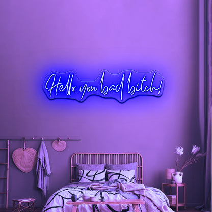 Hello You Bad Bitch Neon Signs For Wall Decor - LED neon sign view 5