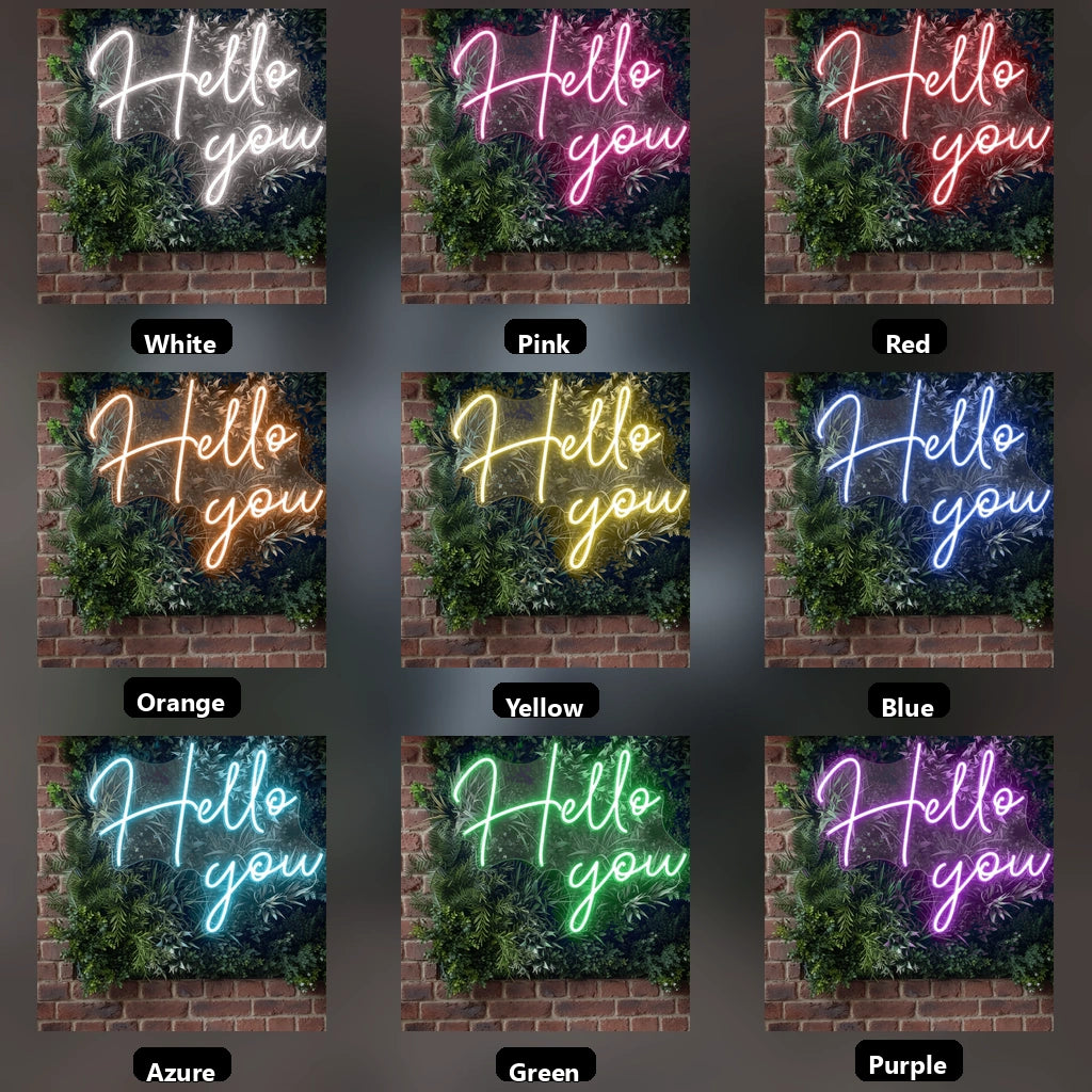 Hello You LED Neon Sign - 05 Color Grid