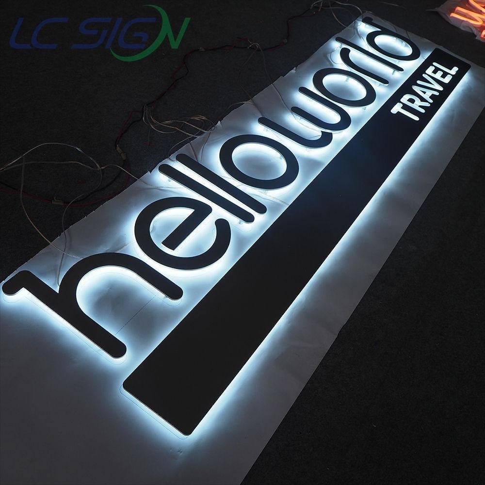 Helloworld Travel 3D Backlit Letters Business Metal Led Sign - Shineneon