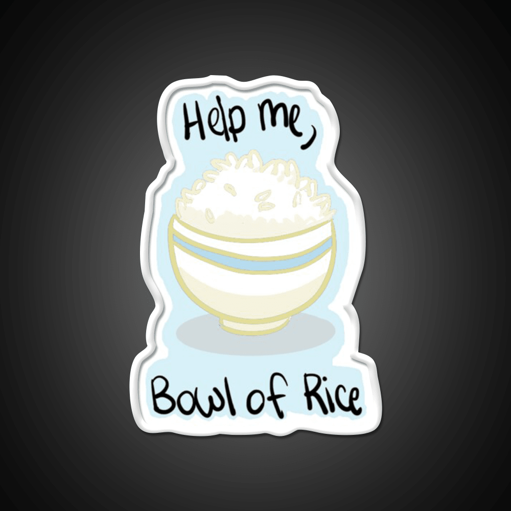 Help Me Bowl Of Rice Snack Food Led Neon Sign Rgb Color - Shineneon
