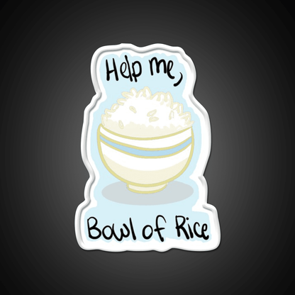Help Me Bowl Of Rice Snack Food Led Neon Sign Rgb Color - Shineneon