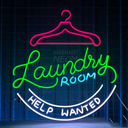 Help Wanted Laundry Led Neon Sign Laundry Room Led Decor | Shineneon