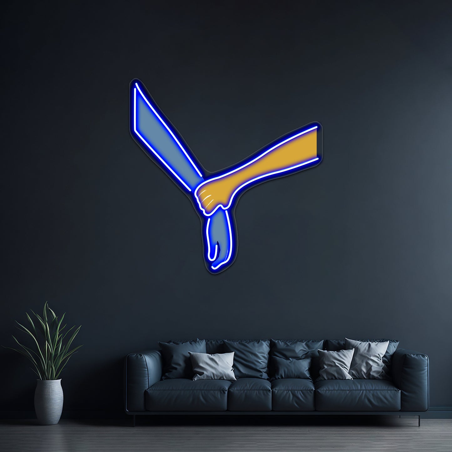 Helping Hand Minimalist Print Wall Artwork Neon Signs