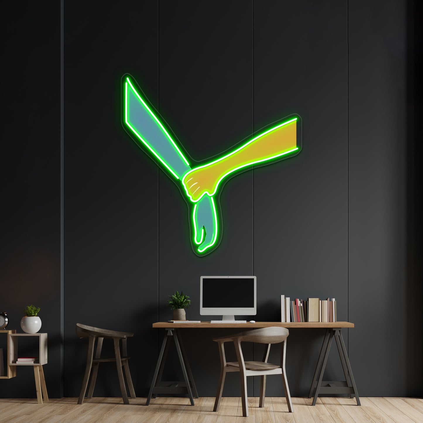 Helping Hand Minimalist Print Wall Artwork Neon Signs