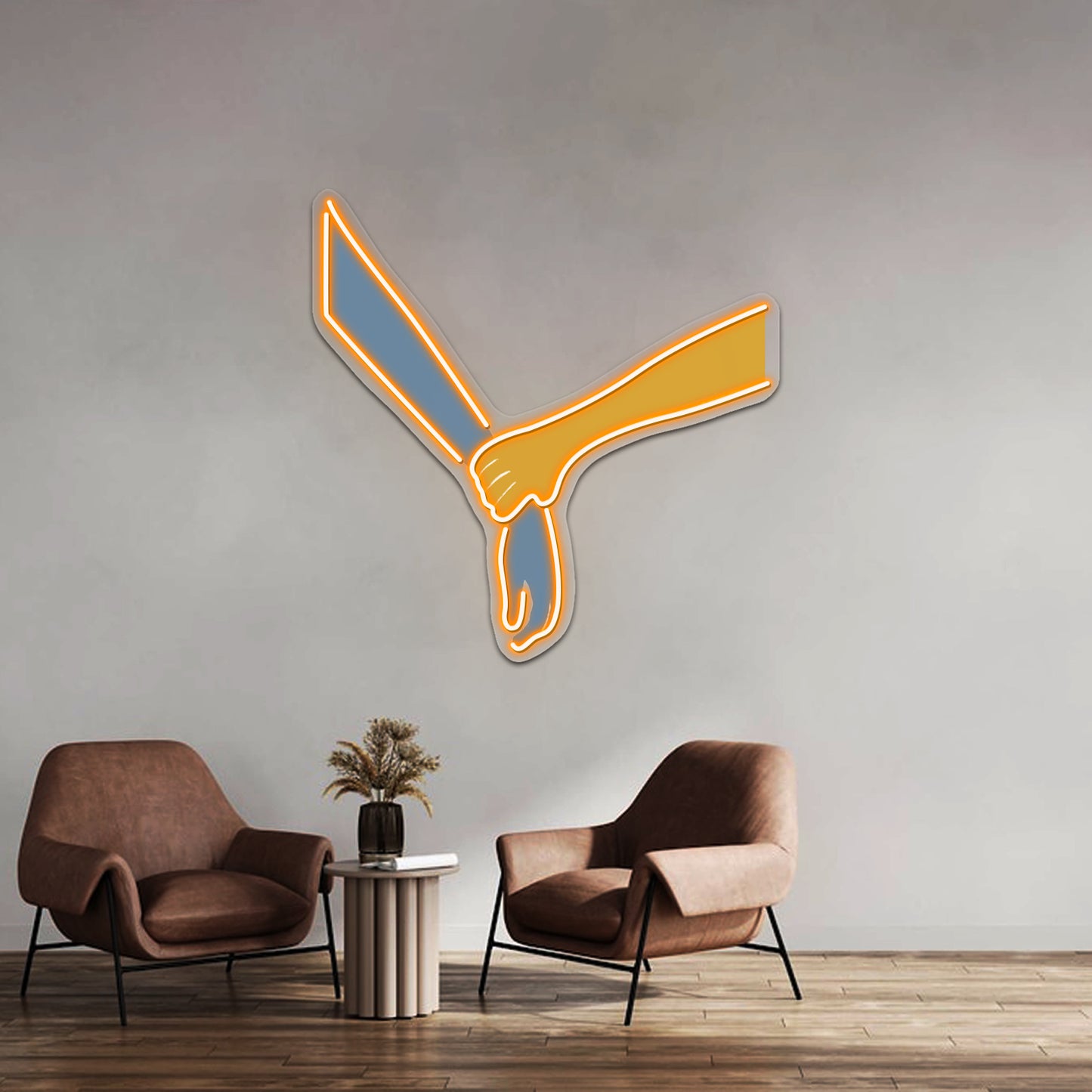 Helping Hand Minimalist Print Wall Artwork Neon Signs