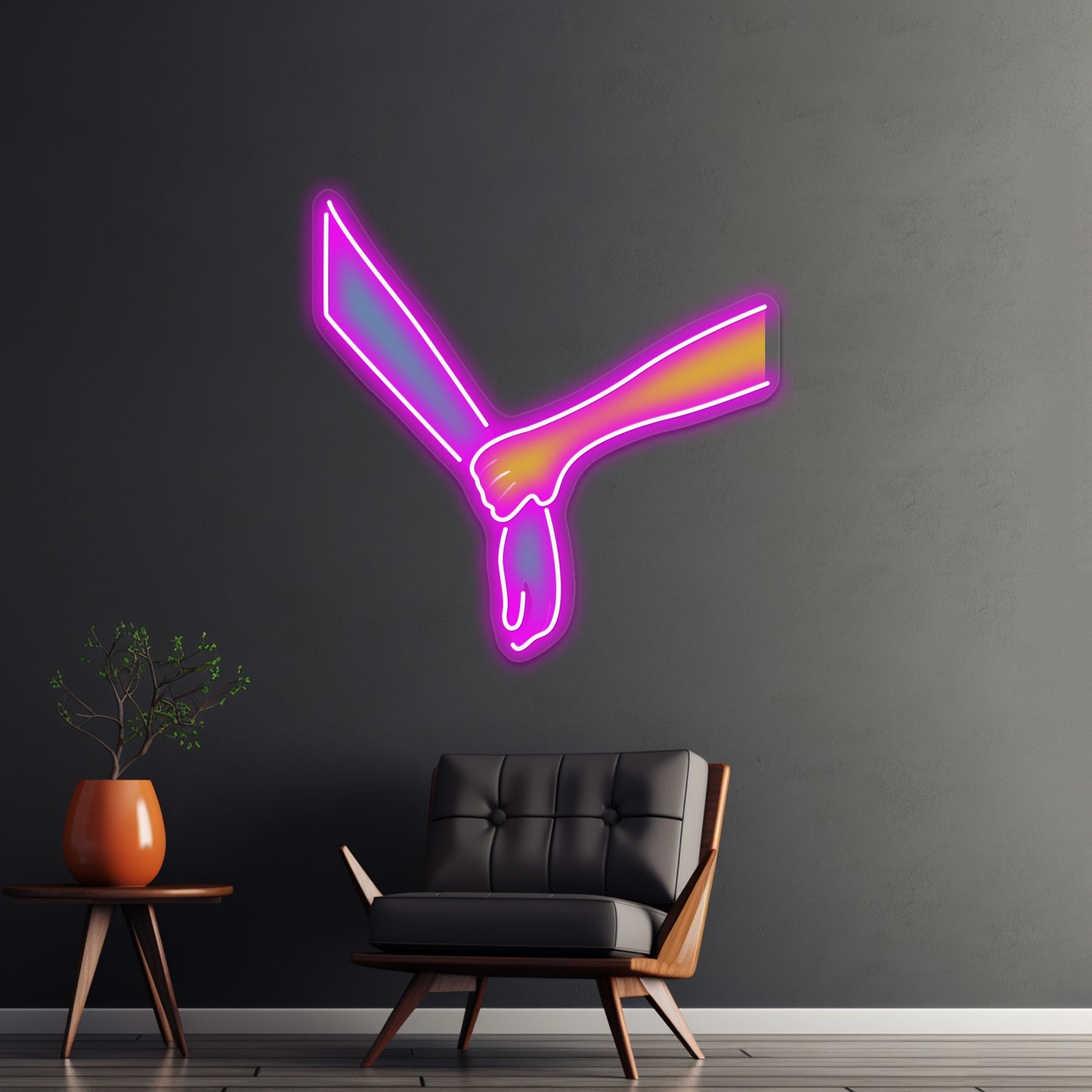 Helping Hand Minimalist Print Wall Artwork Neon Signs