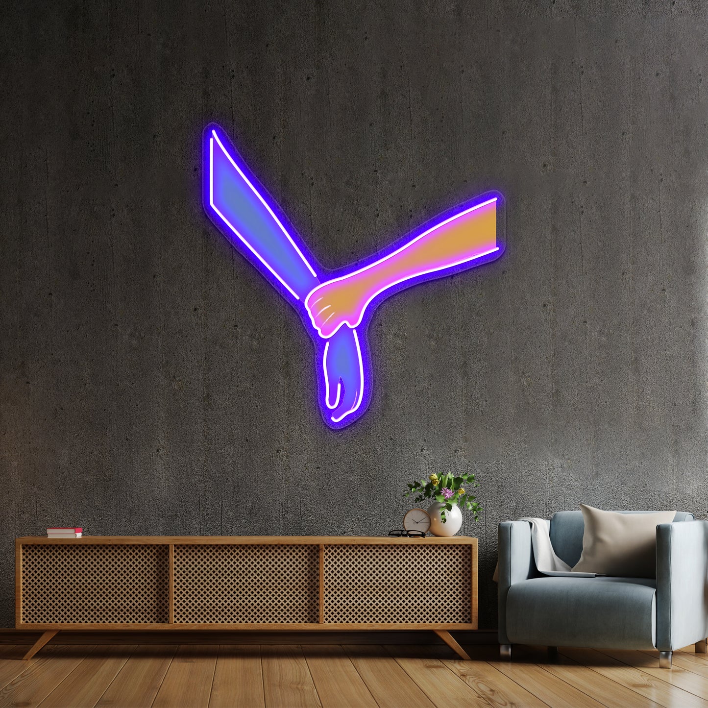 Helping Hand Minimalist Print Wall Artwork Neon Signs