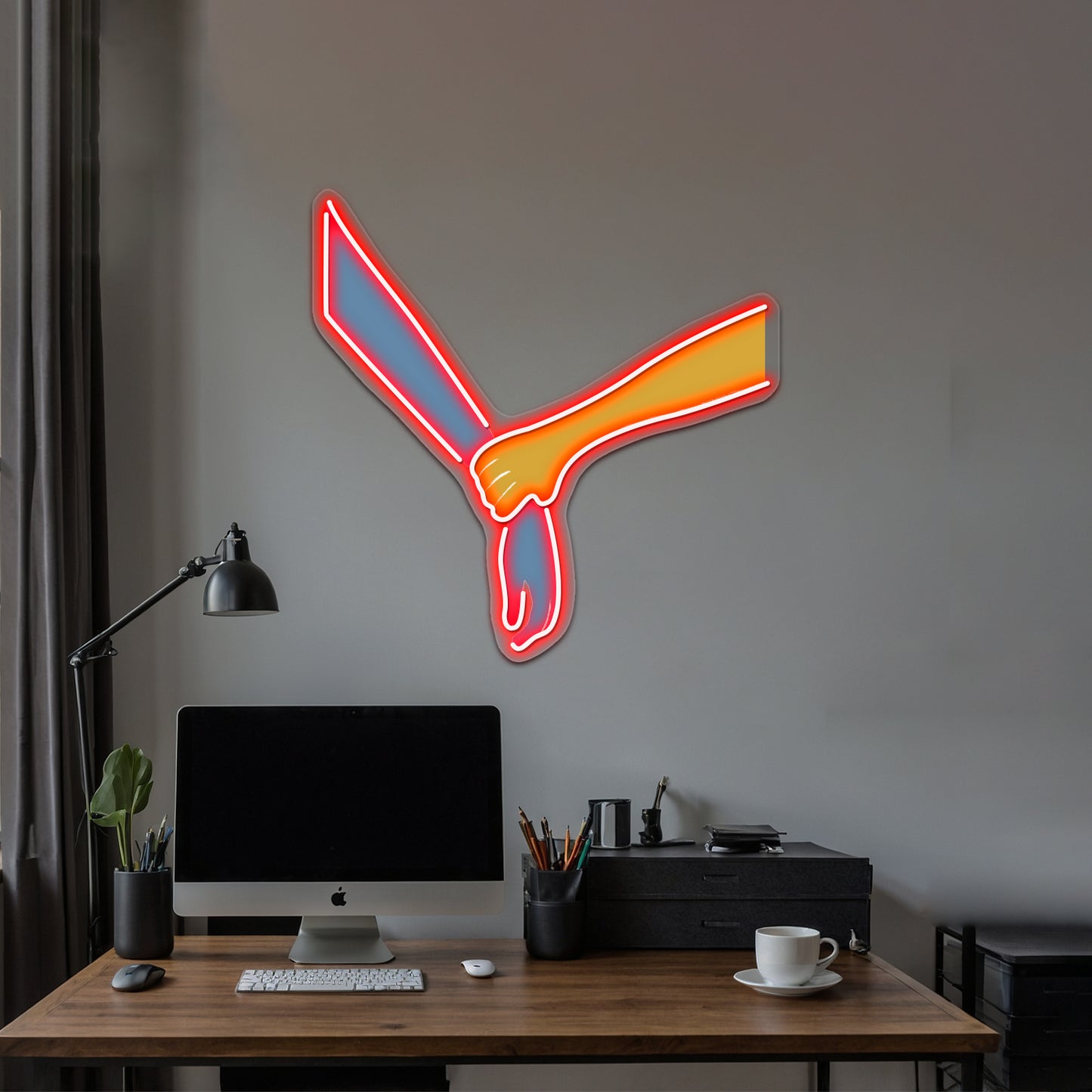 Helping Hand Minimalist Print Wall Artwork Neon Signs