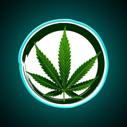 Hemp Inspired Green Leaf Led Neon Sign Rgb Color - Size and dimension reference