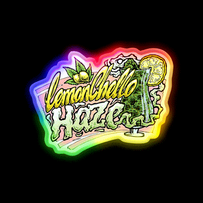 Hemp Inspired Green Leaf Led Neon Sign Bedroom Decor Rgb Color