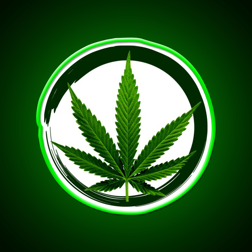 Hemp Inspired Green Leaf Led Neon Sign Rgb Color - Shineneon
