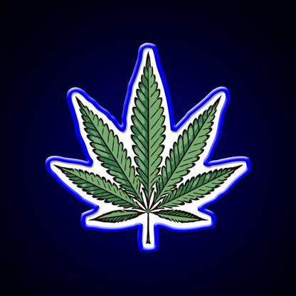 Hemp Inspired Green Leaf Led Neon Sign Wall Art Rgb Color - LED neon sign view 5