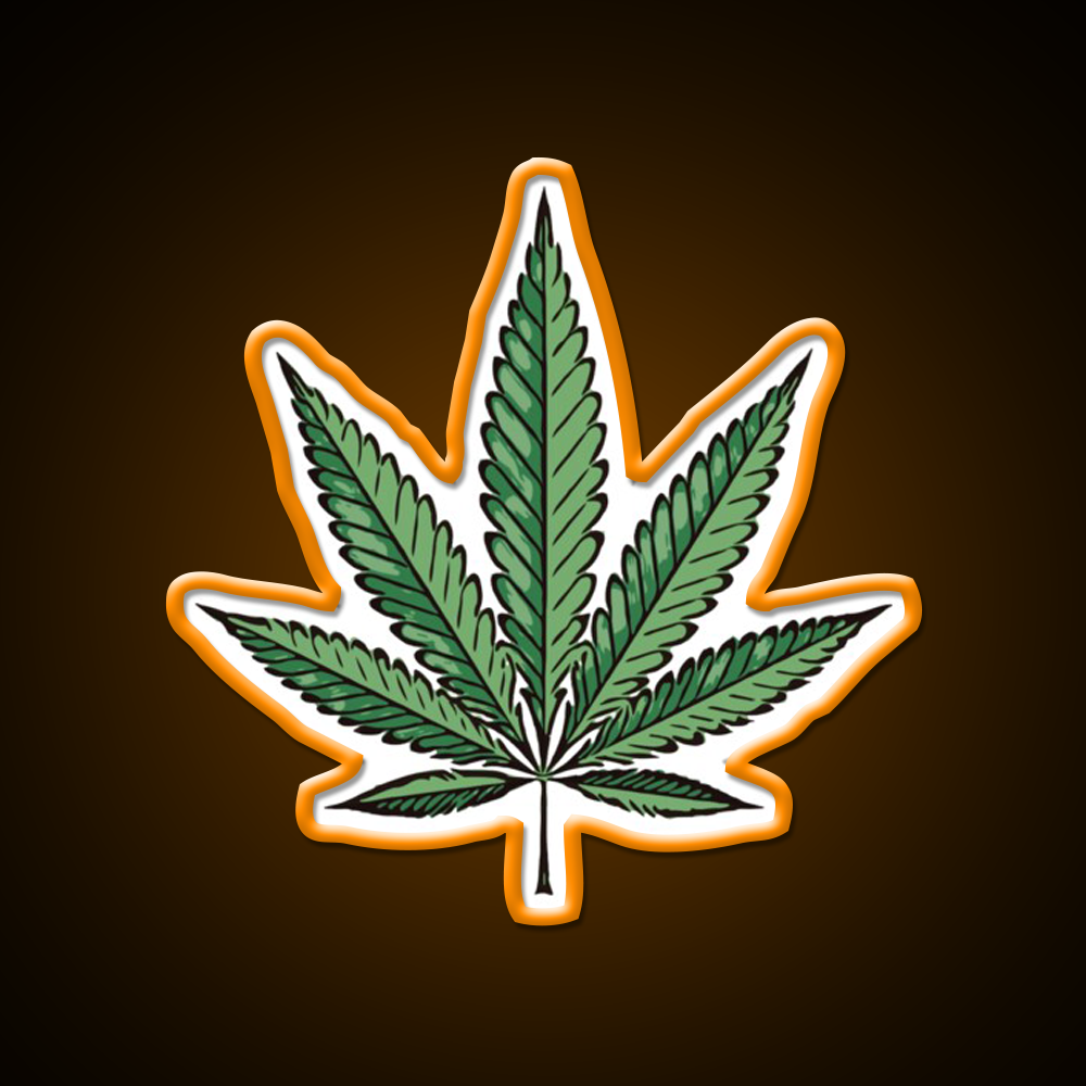 Hemp Inspired Green Leaf Led Neon Sign Wall Art Rgb Color - LED neon sign view 6