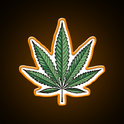 Hemp Inspired Green Leaf Led Neon Sign Wall Art Rgb Color - LED neon sign view 6