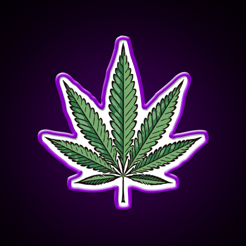 Hemp Inspired Green Leaf Led Neon Sign Wall Art Rgb Color - LED neon sign view 9