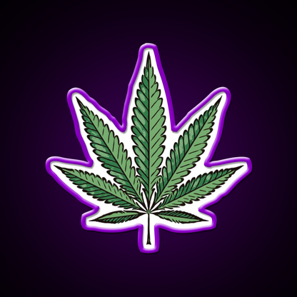 Hemp Inspired Green Leaf Led Neon Sign Wall Art Rgb Color - LED neon sign view 9
