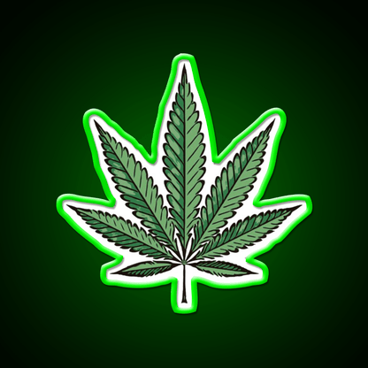 Hemp Inspired Green Leaf Led Neon Sign Wall Art Rgb Color - Shineneon