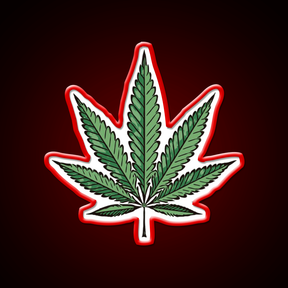 Hemp Inspired Green Leaf Led Neon Sign Wall Art Rgb Color - Shineneon
