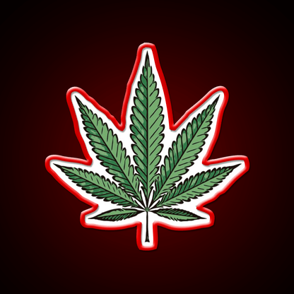 Hemp Inspired Green Leaf Led Neon Sign Wall Art Rgb Color - Shineneon