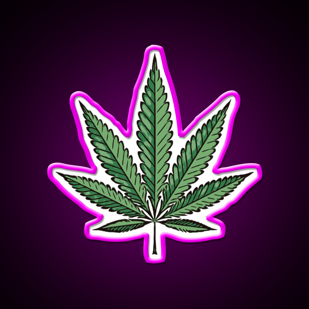 Hemp Inspired Green Leaf Led Neon Sign Wall Art Rgb Color - Shineneon