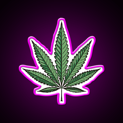 Hemp Inspired Green Leaf Led Neon Sign Wall Art Rgb Color - Shineneon
