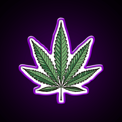 Hemp Inspired Green Leaf Led Neon Sign Wall Art Rgb Color - Shineneon