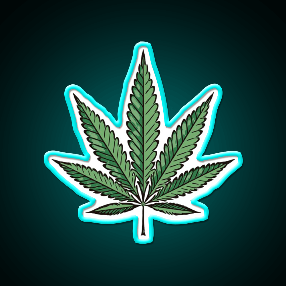 Hemp Inspired Green Leaf Led Neon Sign Wall Art Rgb Color - Shineneon