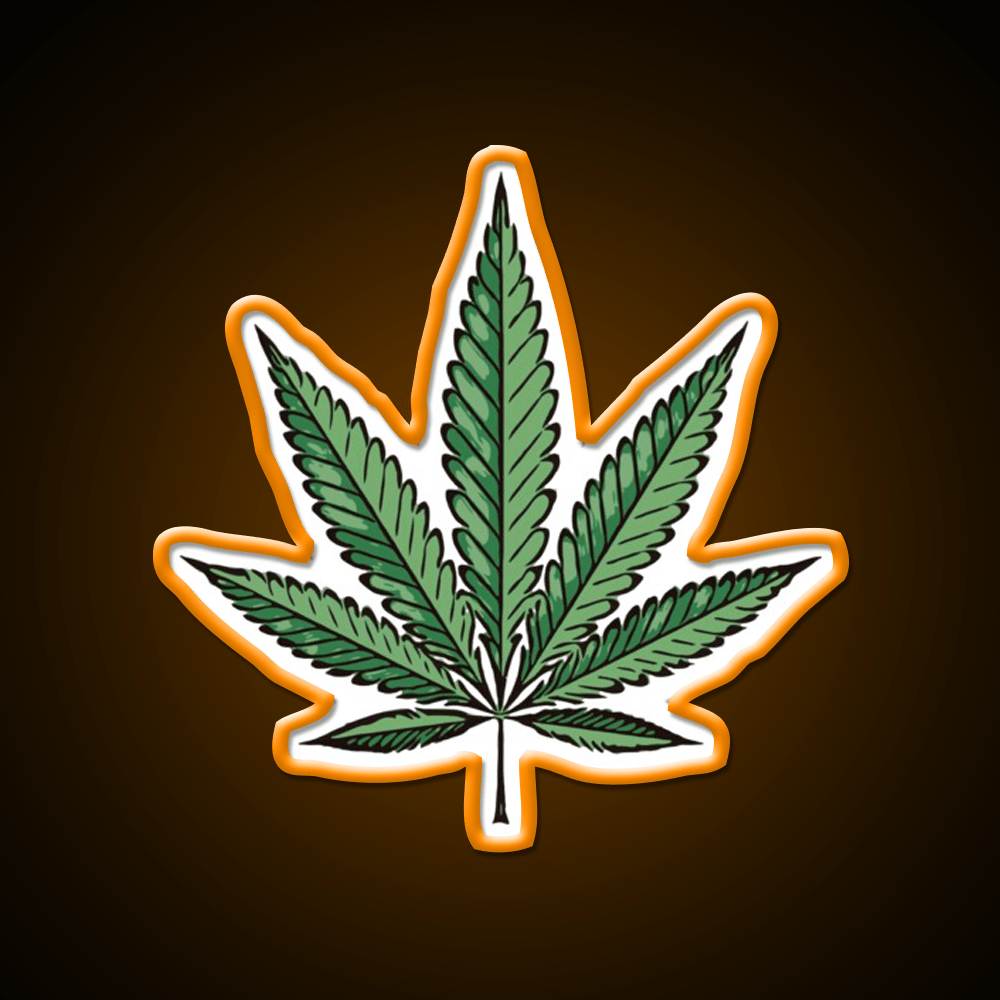 Hemp Inspired Green Leaf Led Neon Sign Wall Art Rgb Color - Shineneon