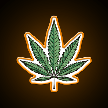 Hemp Inspired Green Leaf Led Neon Sign Wall Art Rgb Color - Shineneon