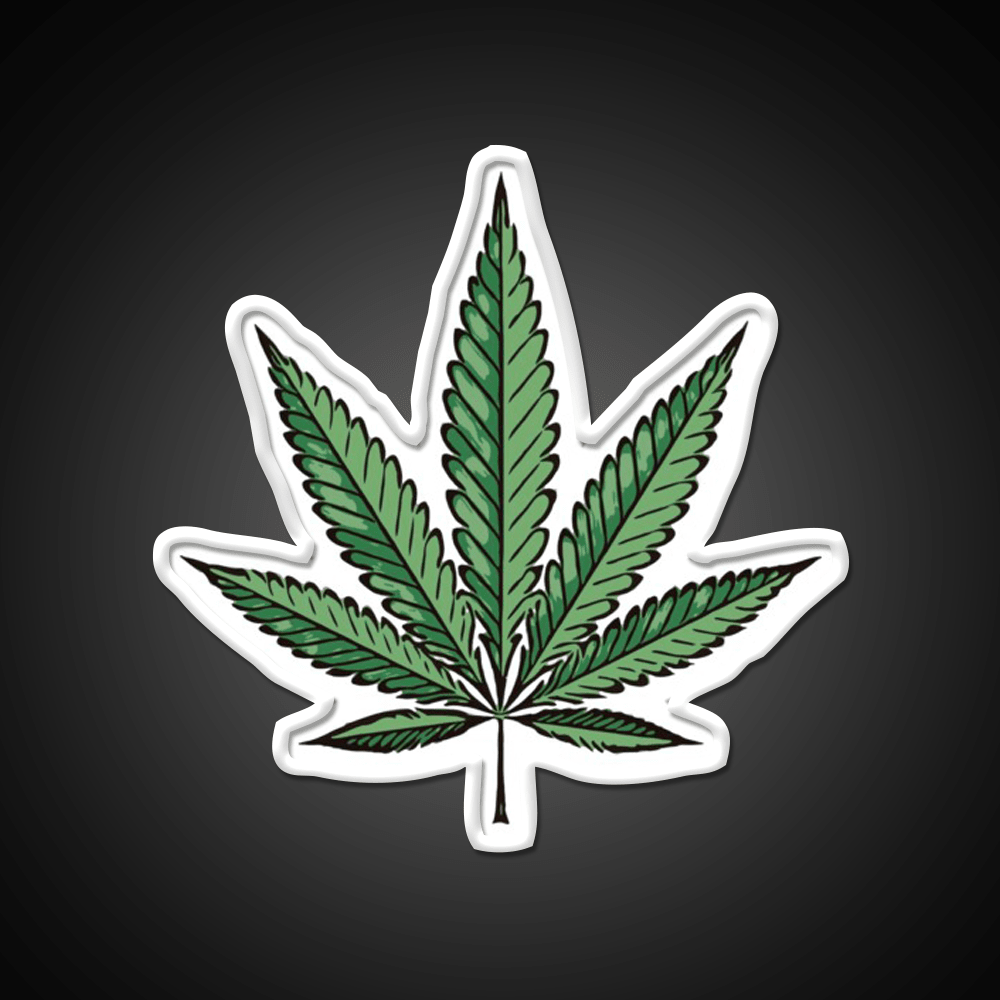 Hemp Inspired Green Leaf Led Neon Sign Wall Art Rgb Color - Shineneon