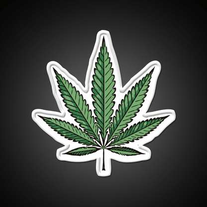 Hemp Inspired Green Leaf Led Neon Sign Wall Art Rgb Color - Shineneon